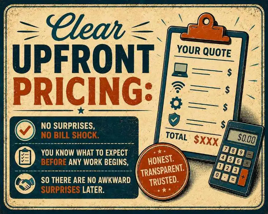 Clear upfront pricing: know what to expect before work begins, with no bill shock.
