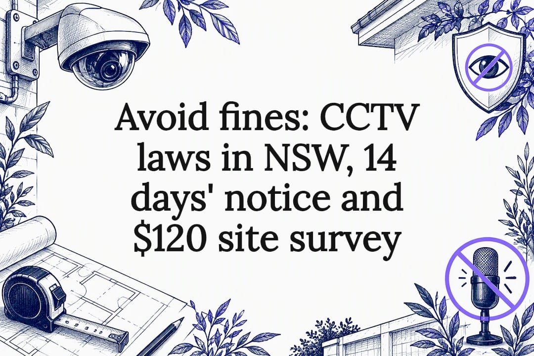Decorative CCTV laws title card illustration