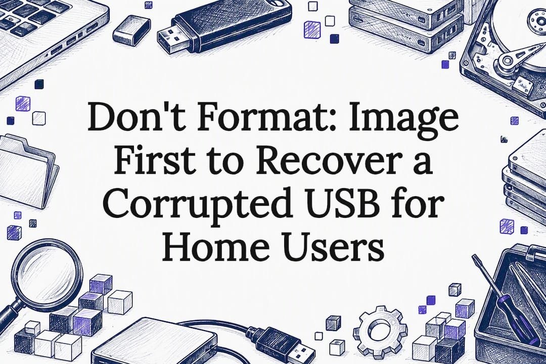 Sketch of a USB drive and recovery blocks
