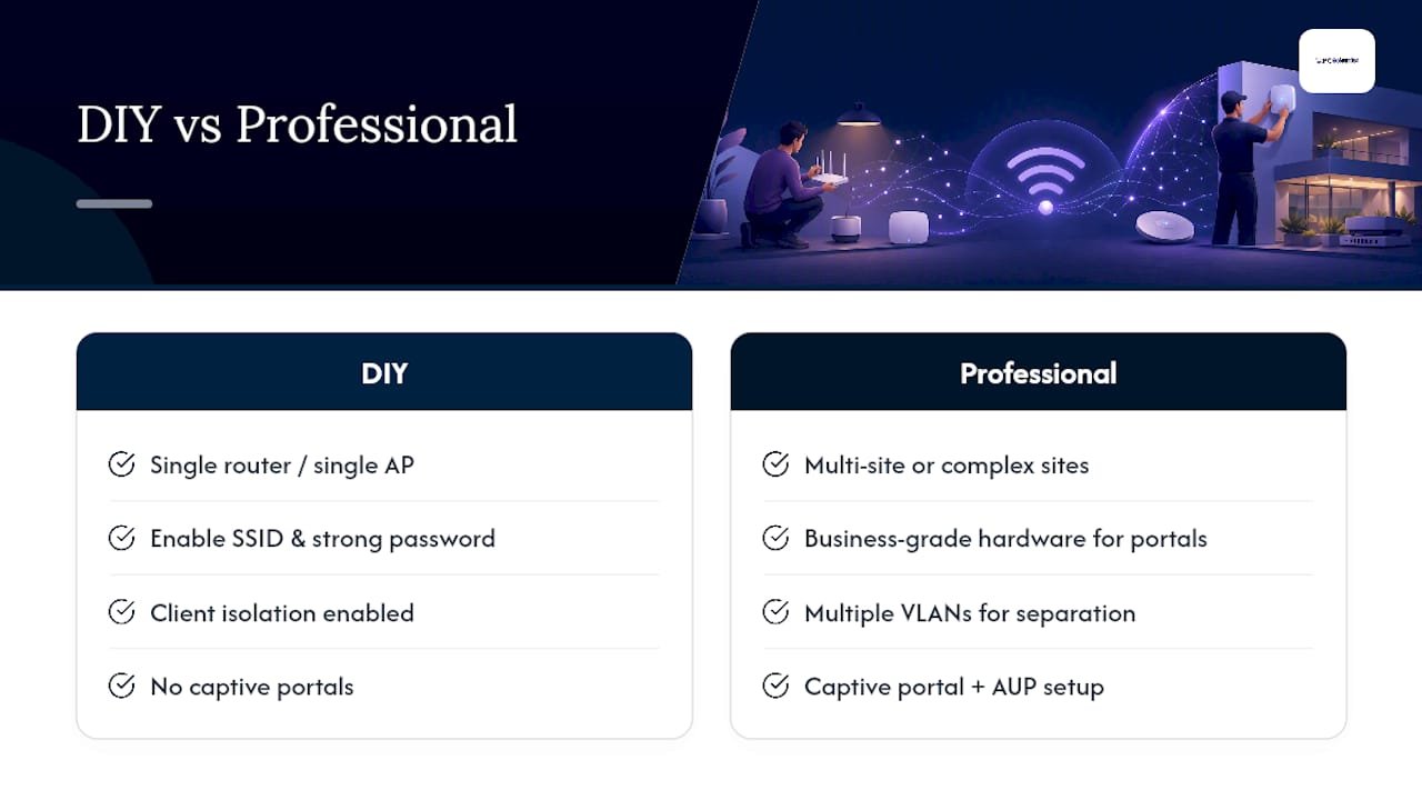 When DIY is fine and when to call a professional - overview diagram