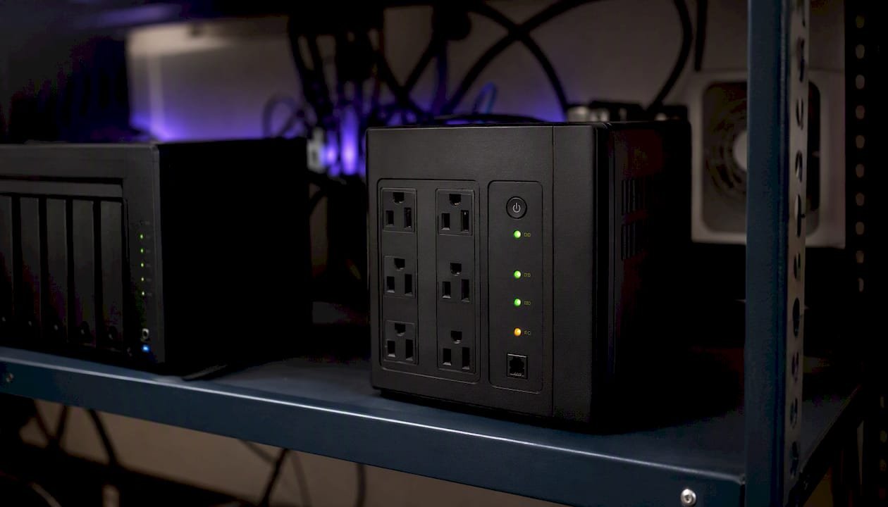 UPS connected to NAS enclosure for power protection