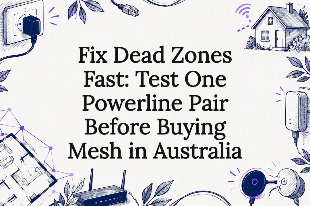 Decorative powerline and mesh Wi-Fi title card