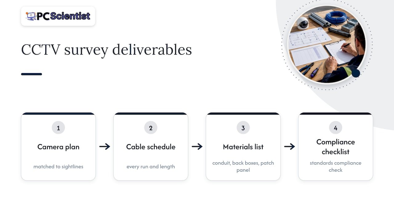 CCTV site survey deliverables diagram