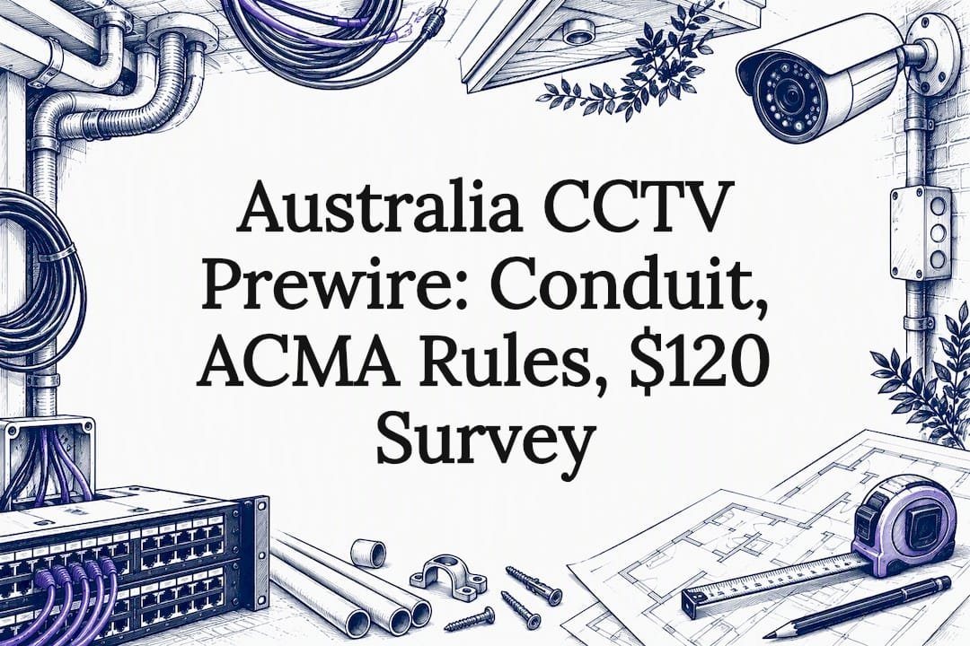 Decorative CCTV prewire title card illustration