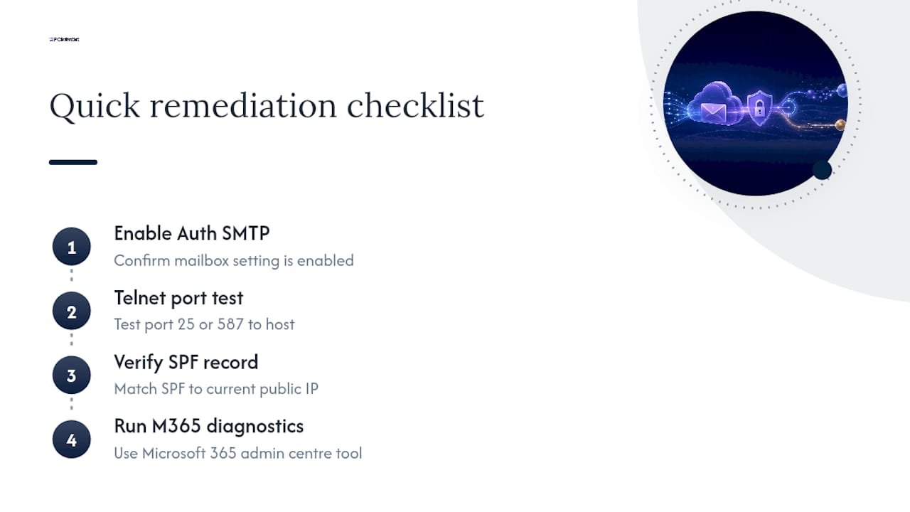 Four-step scan to email troubleshooting process