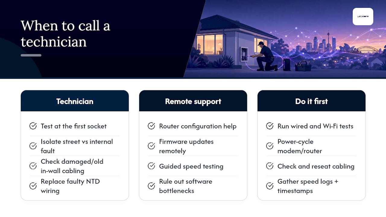 When should you call a technician instead of troubleshooting yourself? - overview diagram