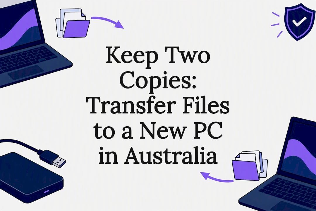 Decorative new PC file transfer illustration