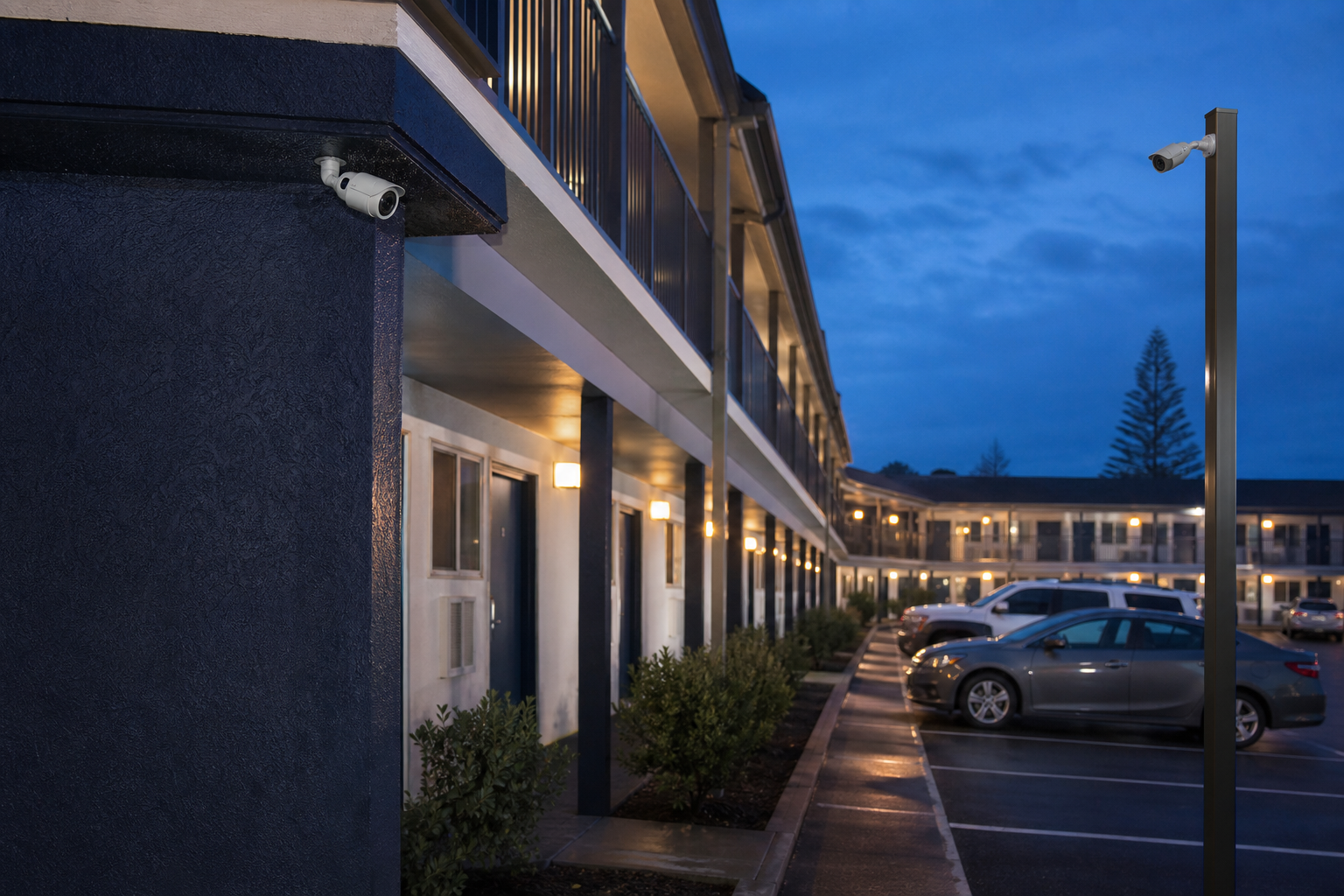 Motel and hospitality security camera setup