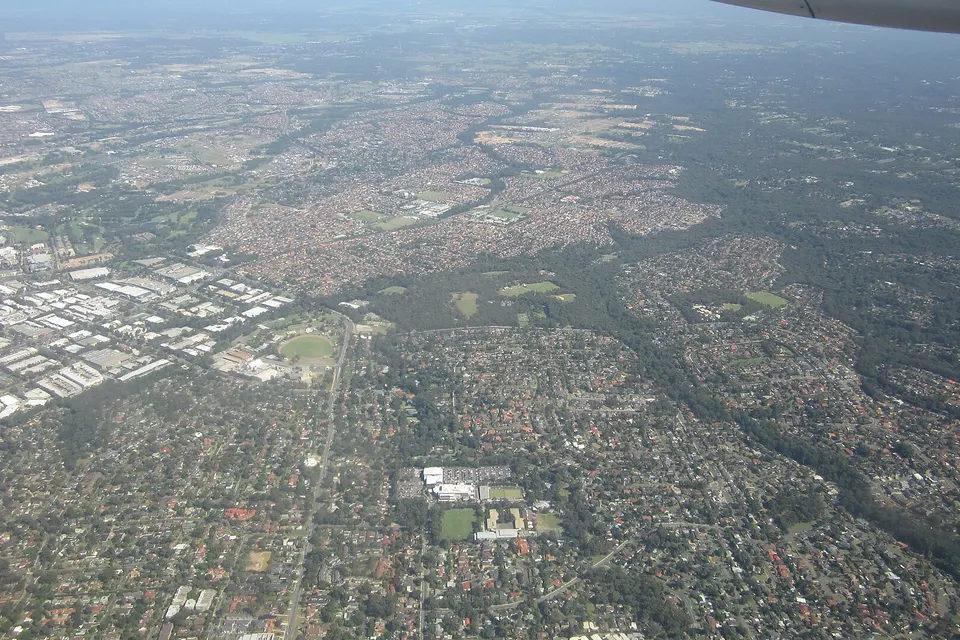 Aerial view of Beaumont Hills, Castle Hill, Glenhaven and Kellyville.