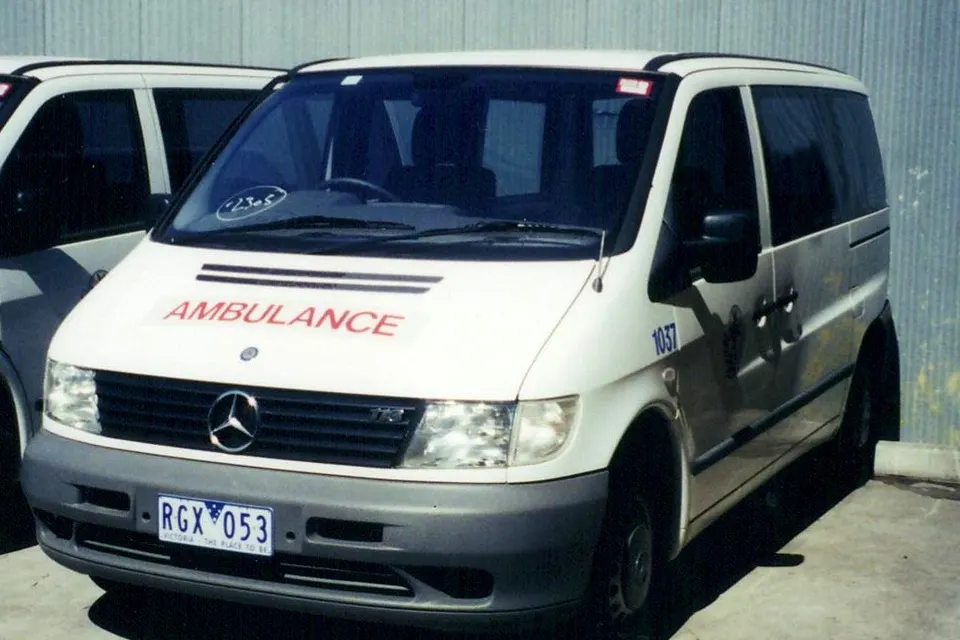 2001 Mercedes Benz Vito 113 ambulance. Operated by Clinical Transport Division o