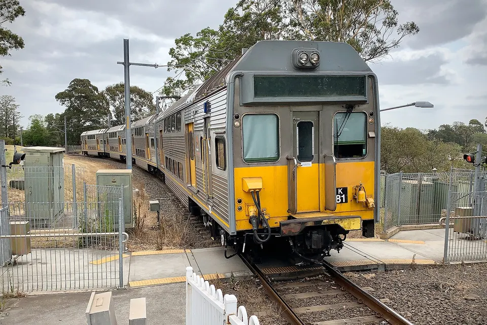 A northbound Sydney Trains K-Set arriving at Dundas station. This photo is part 